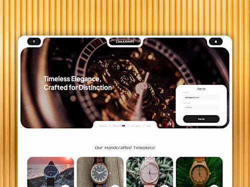 ClockSmith - Homepage Design