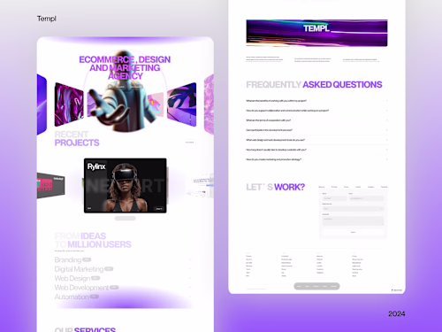 Framer site development for eCommerce digital agency · Templ