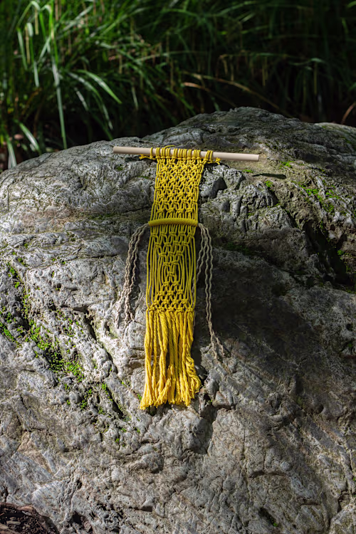 Product photos for a macramé brand