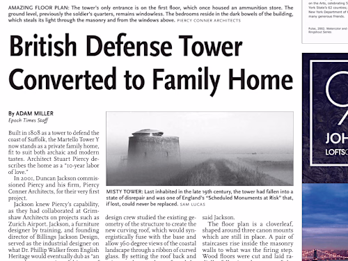 Article for The Epoch Times Real Estate Section