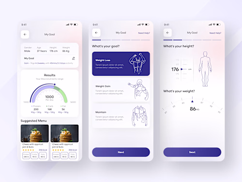 UI/UX Design for the Protein app