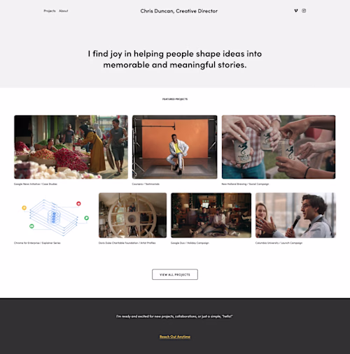 Squarespace Portfolio Showcase