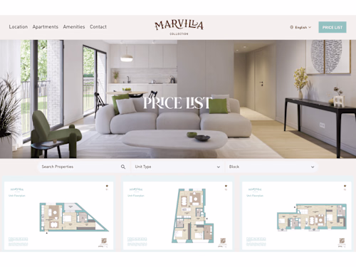 Pricing page for Real Estate website