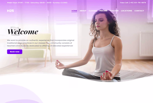 Yoga instructor website
