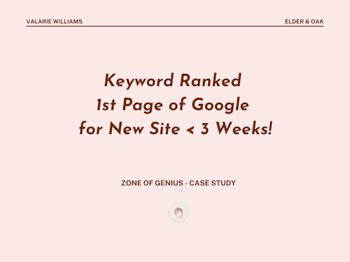 Keyword Ranked 1st Page of Google for New Site < 3 Weeks!