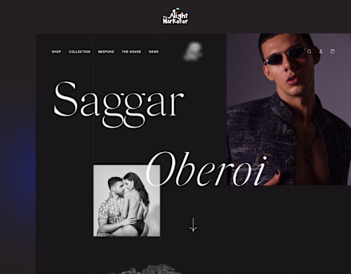 Saggar Oberoi: Fashion Designer Website UI + Custom Dev