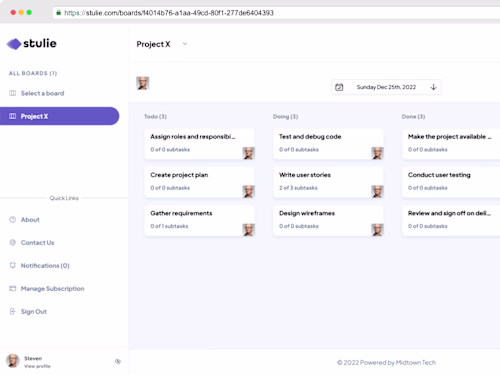 Stulie - Collaborative Project Management Board