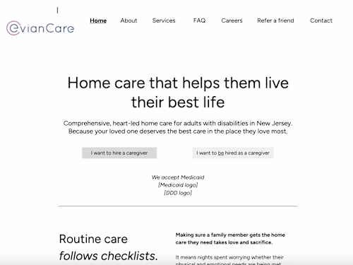 Evian Care | B2C web copy