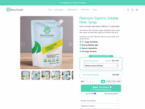 Product Page Design for KetoGoods Using Replo