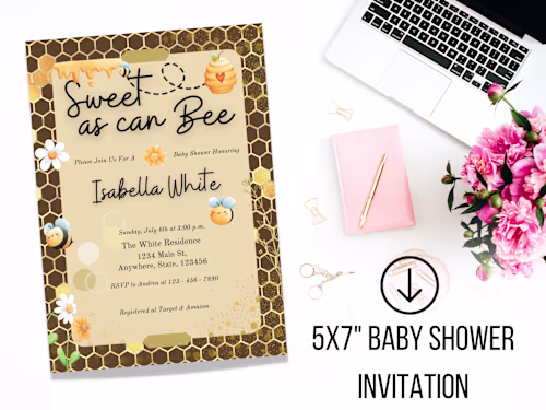 Honey Bee Baby Shower Invitation Printable
