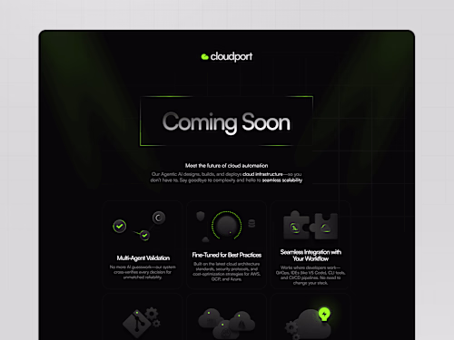 Cloudport | Branding, Coming Soon Page Design and Development