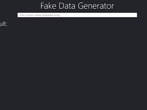 Fake Table Generator