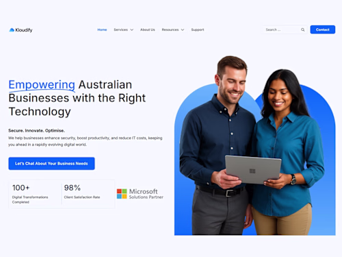 Redesigning Kloudify a Microsoft Cloud Services Partner Website