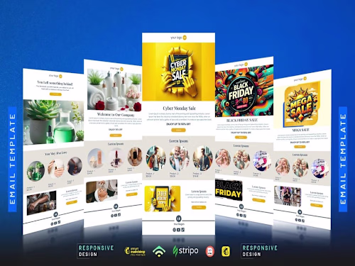 I will do responsive HTML mailchimp email template  design