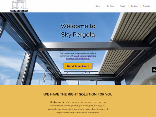 Sky Pergola Custom Wix Website Design