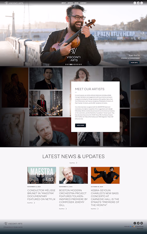 Classical Music Websites (Built using Webflow) 