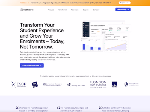 Modular Admissions & Student Lifecycle Platform | Full Fabric