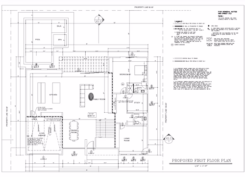 Architectural drawings including floor plans,