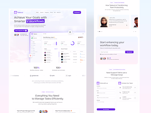 Taskura SaaS Landing Page Design