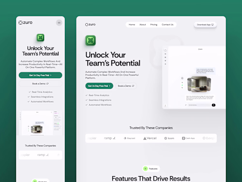 Zuro Framer Template (Custom design + Framer development)