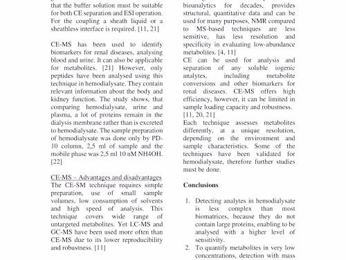 Report: Hemodialysate Metabolite Analysis