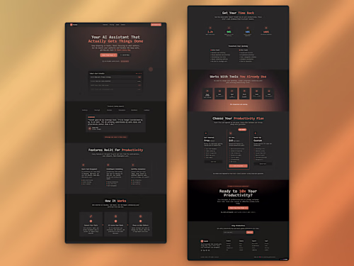 TaskAI Landing Page Design