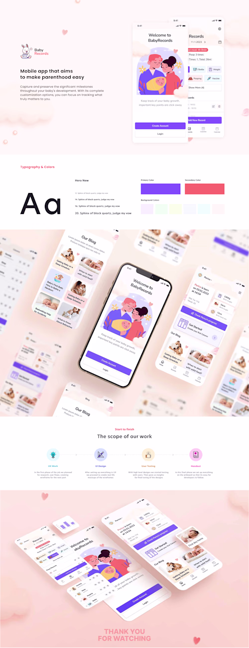Baby Records Mobile App Design