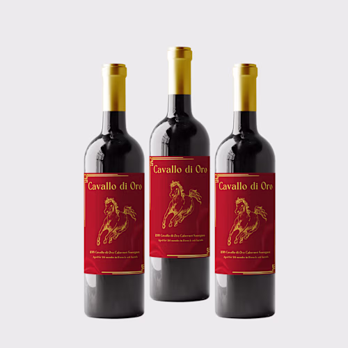 Product label design for - CAVALLO DI ORO 
