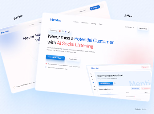 Mentio Hero Redesign