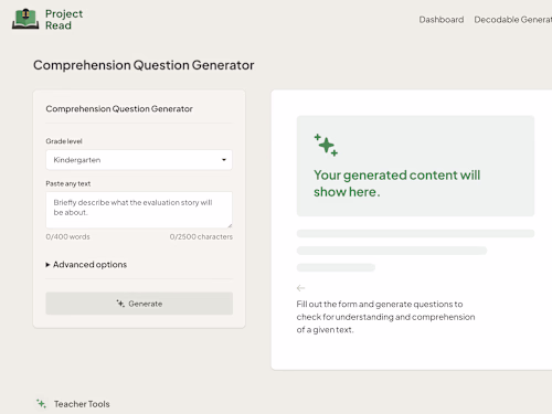 Project Read // Comprehension Question Generator