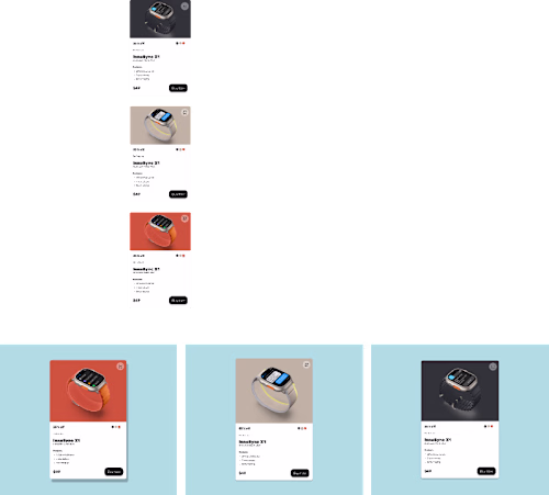 Responsive UI Card Product Design
