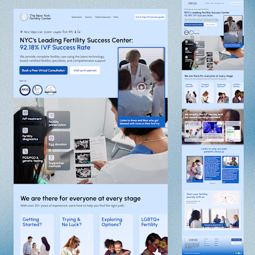 Landing Page for Clinic/Fertility Specialist/Gynaecologist/OB
