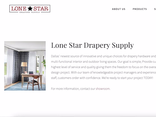 Lone Star Drapery Supply Website Design