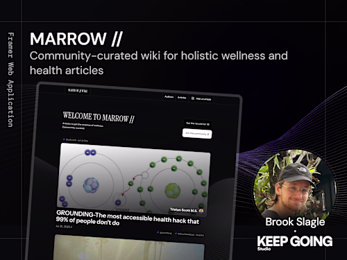 MARROW: Holistic wellness blog/wiki website made in Framer