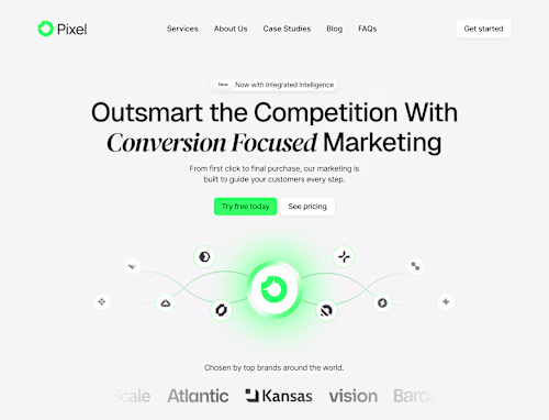 SaaS Landing Page Design for Pixel