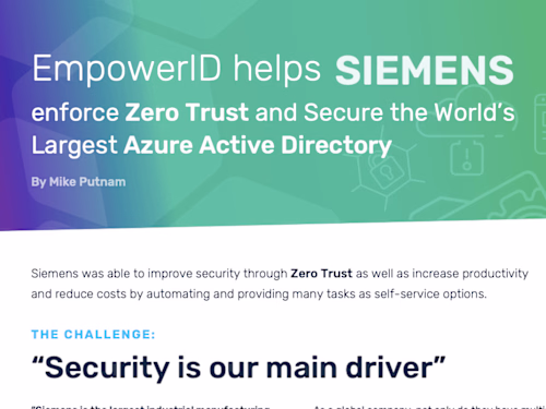 B2B Case Study 1: EmpowerID secures SIEMENS' cloud-based systems