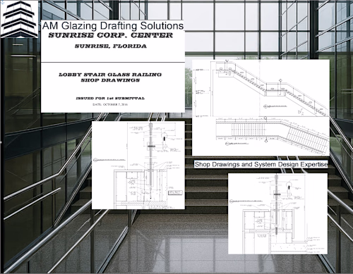 Glass Railing Shop Drawings for Sunrise Corp Center