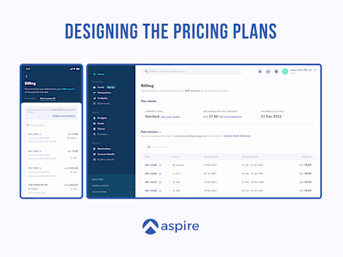 Designing the pricing plans for Aspire