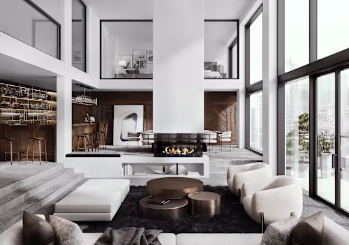 Luxury penthouse Design. Interior 3D modeling