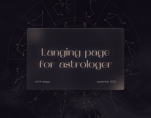 Landing page for Astrologer on Behance
