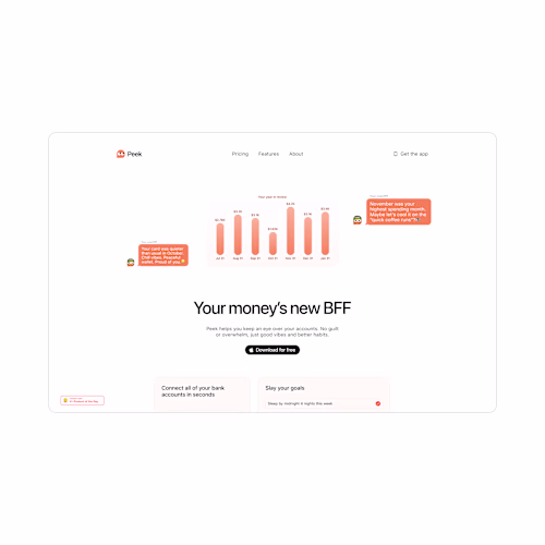 Peek.money Website Redesign