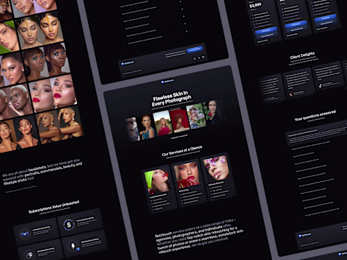 Retttouch - Subscription-based skin retouching service website