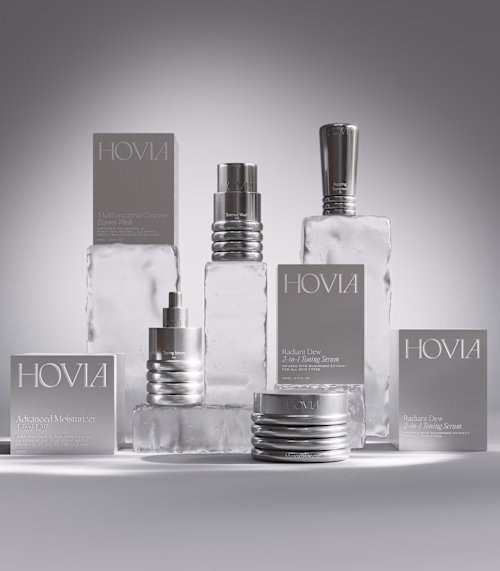 HOVIA – Minimalist Skincare | 3D Product Visualizations