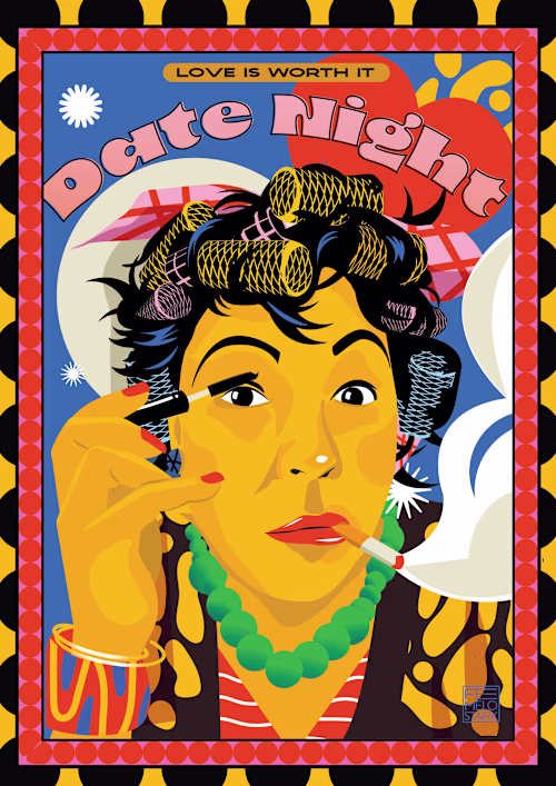 Pop-Art Vector Poster – A Humorous Take on Getting Ready 