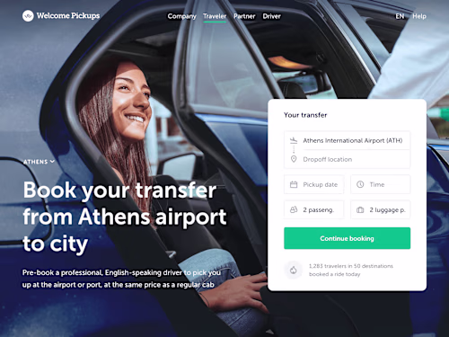 Welcome Pickups. Ride booking.