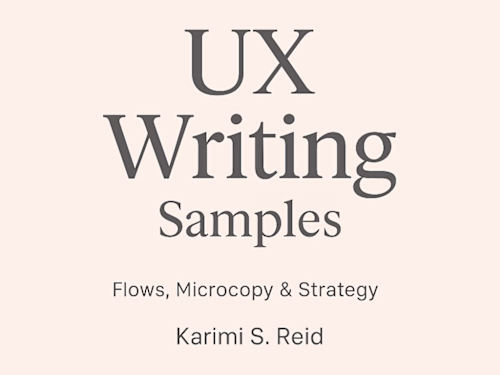 UX Writing Samples – Flows, Microcopy & Strategy