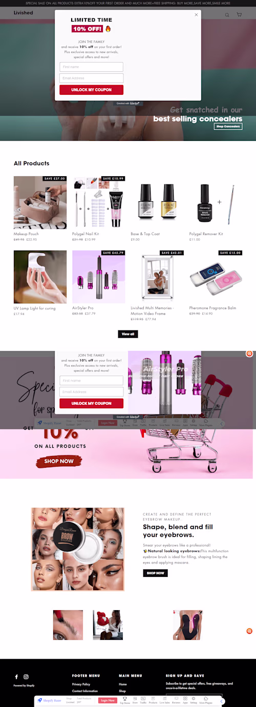 Website Development and Marketing for Livished Clothing Brand