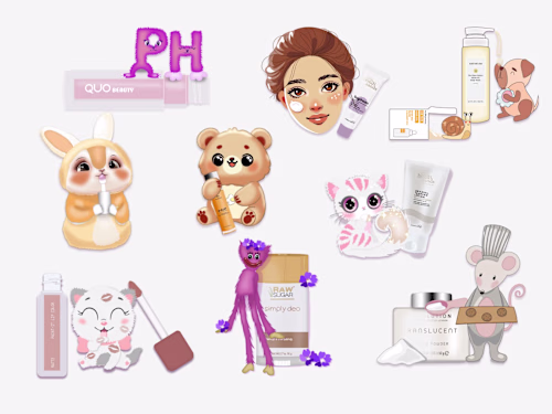 Custom Illustrations for Different Cosmetic Campaigns