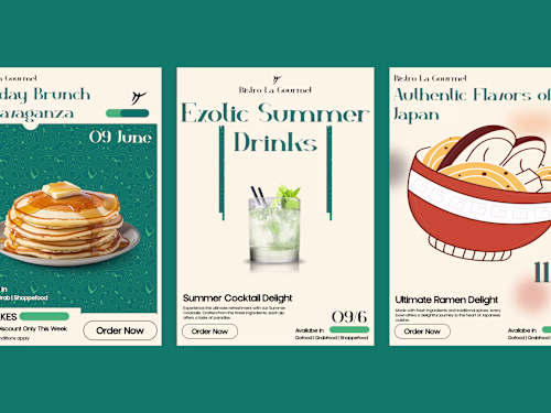 Creative Poster Designs for Bistro La Gourmet