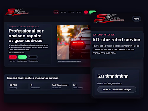 Mechanic Website for London Business